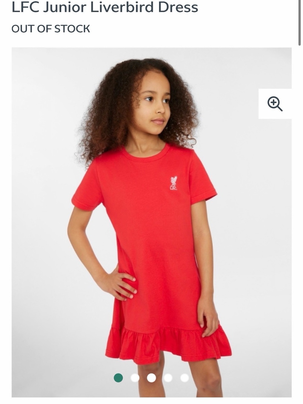 LF Junior Liverbird Dress in Red with Ruffle Hem